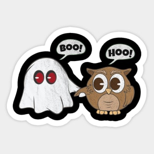 Boo Hoo Owl Ghost Halloween Cute Best Friend Sticker